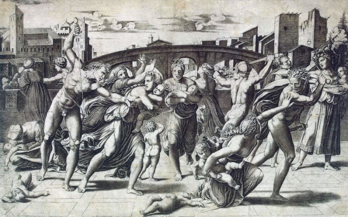 Избиение младенцев. (Маркантонио Раймонди. XVI век, Эрмитаж)