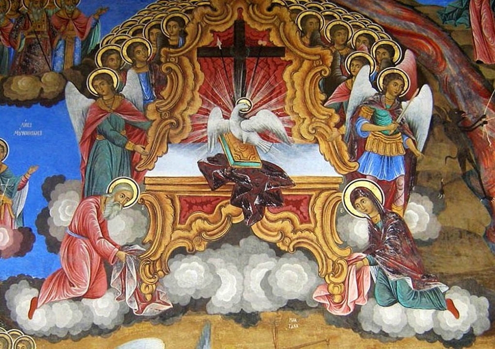 Фреска. Святой Дух на престоле. Рильский монастырь