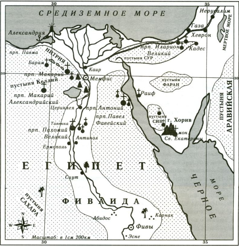 Карта египетского монашества